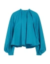 Jil Sander Woman Shirt Azure Size 10 Cotton In Blue