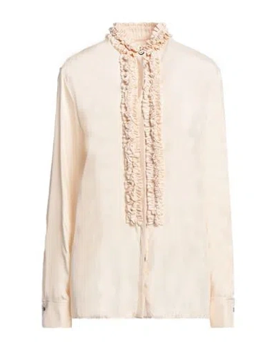 Jil Sander Woman Shirt Beige Size 2 Viscose