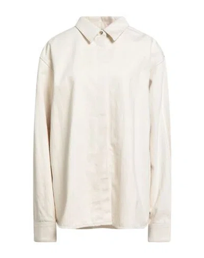 Jil Sander Woman Shirt Beige Size M Cotton, Hemp In Neutral