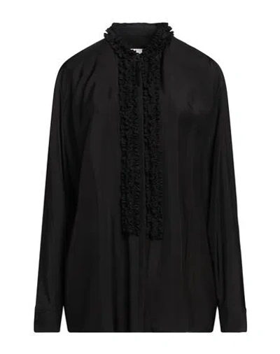 JIL SANDER JIL SANDER WOMAN SHIRT BLACK SIZE 2 VISCOSE
