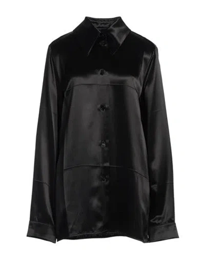 Jil Sander Panelled Satin-finish Shirt - Women's - Viscose/cupro In Black