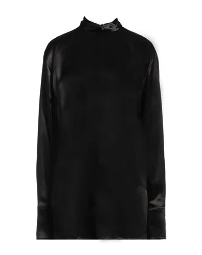 Jil Sander Woman Shirt Black Size 4 Viscose, Cupro