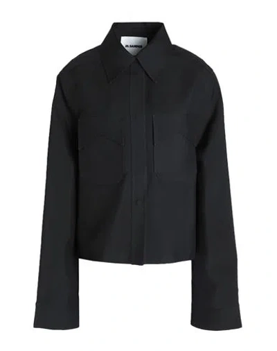 Jil Sander Woman Shirt Black Size 6 Polyamide, Silk