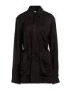Jil Sander Woman Shirt Dark Brown Size 6 Viscose In Black