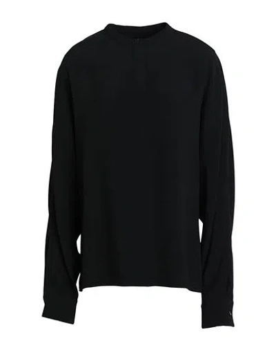 Jil Sander Woman Shirt Black Size 6 Viscose, Acetate