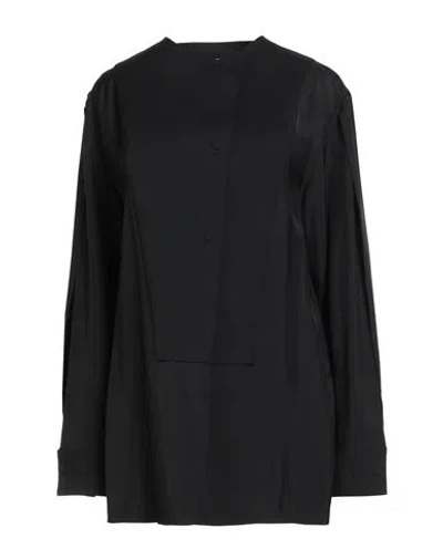 Jil Sander Woman Shirt Black Size 6 Viscose, Wool