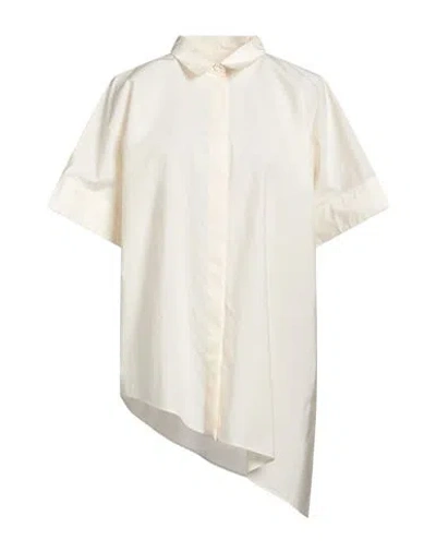 Jil Sander Woman Shirt Cream Size 12 Cotton In White