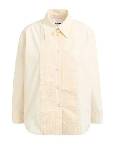 Jil Sander Woman Shirt Cream Size 4 Polyester In Neutral