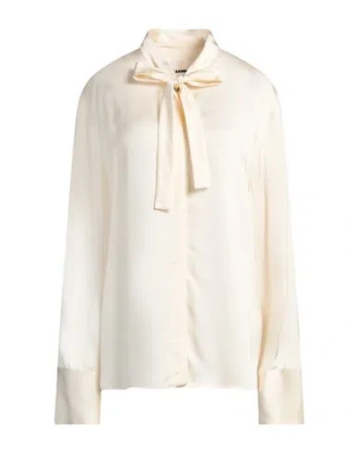 Jil Sander Woman Shirt Cream Size 8 Viscose In White