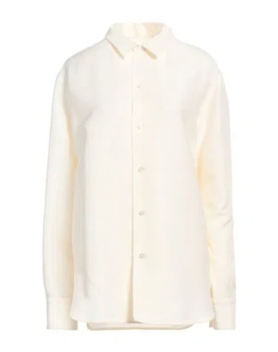 Jil Sander Woman Shirt Cream Size M Wool, Silk In White
