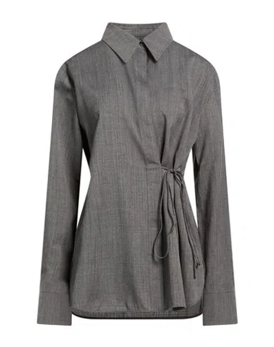 Jil Sander Woman Shirt Grey Size 6 Wool In Gray