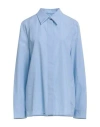 JIL SANDER JIL SANDER WOMAN SHIRT LIGHT BLUE SIZE 6 COTTON