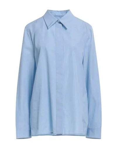 JIL SANDER JIL SANDER WOMAN SHIRT LIGHT BLUE SIZE 4 COTTON