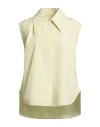 Jil Sander Woman Shirt Light Green Size 6 Cotton