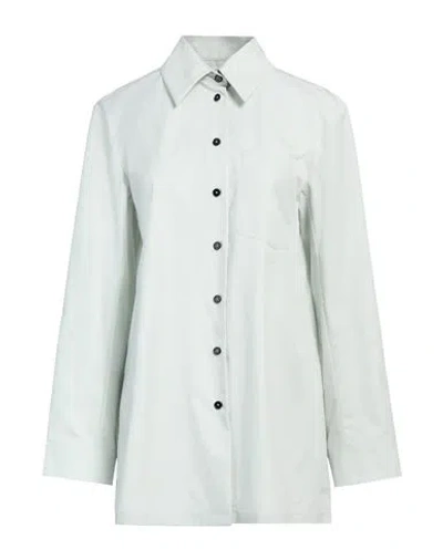 Jil Sander Woman Shirt Light Green Size 6 Cotton In White