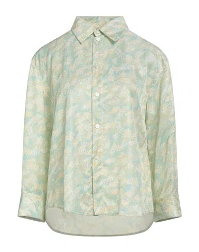 Jil Sander Woman Shirt Light Green Size 8 Cupro, Silk