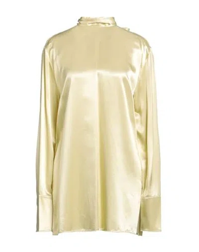 Jil Sander Woman Shirt Pastel Yellow Size 4 Viscose, Cupro