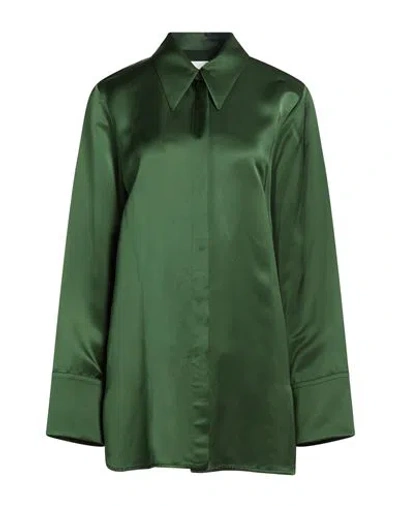 Jil Sander Woman Shirt Military Green Size 4 Cupro, Viscose