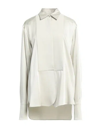 Jil Sander Woman Shirt Sage Green Size 4 Acetate, Viscose In Sage Green