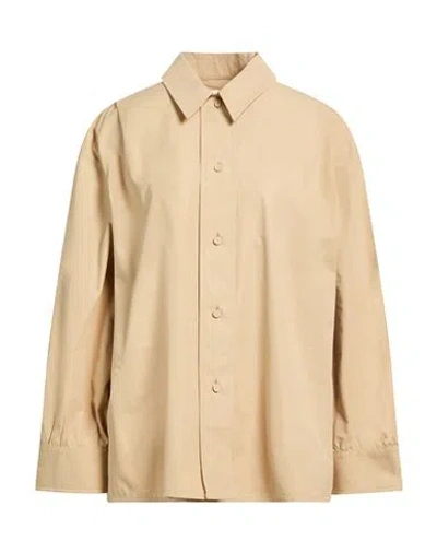 Jil Sander Woman Shirt Sand Size 10 Cotton In Neutral