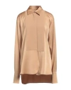 Jil Sander Satin-finish Panelled Shirt In Beige