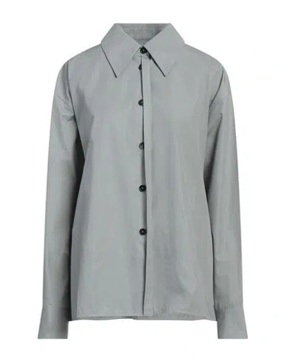Jil Sander Woman Shirt Slate Blue Size 4 Cotton