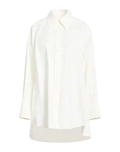 Jil Sander Woman Shirt White Size 6 Cotton, Silk