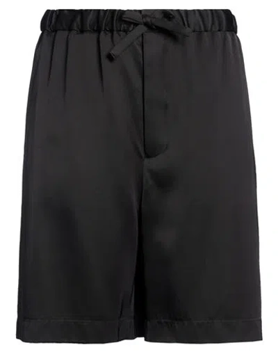 Jil Sander Woman Shorts & Bermuda Shorts Black Size 16 Viscose, Silk