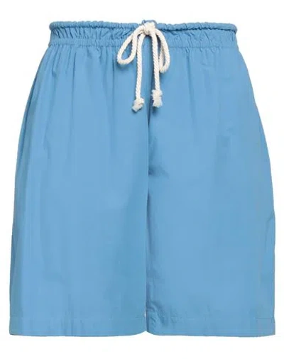 Jil Sander+ Woman Shorts & Bermuda Shorts Light Blue Size 6 Cotton