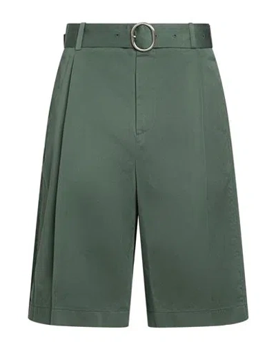 Jil Sander Woman Shorts & Bermuda Shorts Military Green Size 14 Cotton, Silk