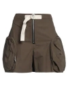 Jil Sander+ Woman Shorts & Bermuda Shorts Military Green Size 6 Cotton, Polyamide In Green