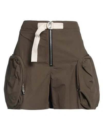 Jil Sander+ Woman Shorts & Bermuda Shorts Military Green Size 6 Cotton, Polyamide In Brown