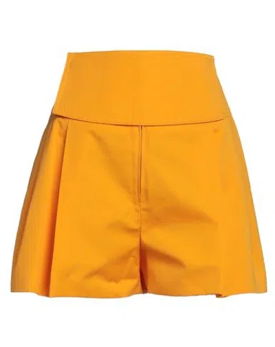 Jil Sander Woman Shorts & Bermuda Shorts Orange Size 2 Cotton, Silk