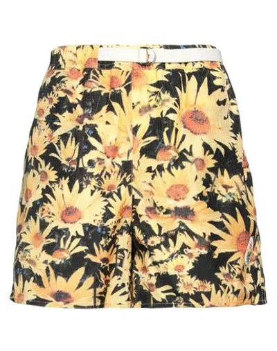Jil Sander Woman Shorts & Bermuda Shorts Yellow Size 8 Polyamide, Silk