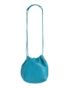 Jil Sander Woman Shoulder Bag Azure Size - Calfskin In Blue