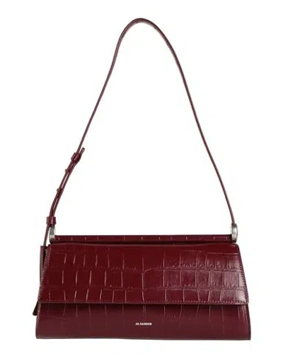 Jil Sander Woman Shoulder Bag Burgundy Size - Cow Leather In Red