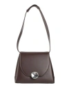 Jil Sander Woman Shoulder Bag Dark Brown Size - Calfskin In Brown