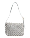Jil Sander Woman Shoulder Bag Grey Size - Leather, Textile Fibers