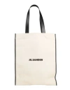 Jil Sander Woman Shoulder Bag Off White Size - Leather, Textile Fibers