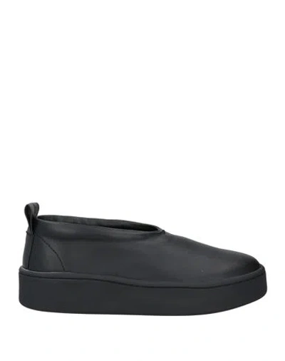 Jil Sander Woman Sneakers Black Size 8 Leather