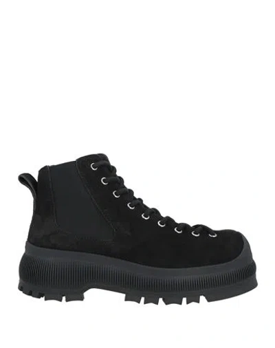 Jil Sander Woman Sneakers Black Size 8 Leather