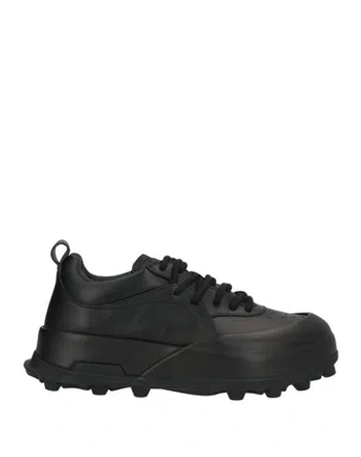 Jil Sander Woman Sneakers Black Size 9 Calfskin
