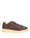 Jil Sander Woman Sneakers Brown Size 8 Cow Leather, Textile Fibers