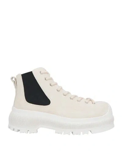 Jil Sander Woman Sneakers Cream Size 8 Leather In White