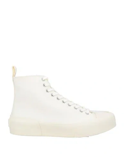 Jil Sander Woman Sneakers Cream Size 8 Textile Fibers In White