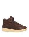 Jil Sander Woman Sneakers Dark Brown Size 7 Textile Fibers, Soft Leather In Brown