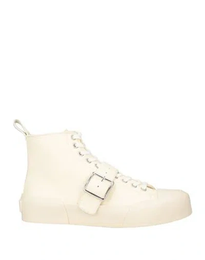 Jil Sander Woman Sneakers Ivory Size 8 Leather In White