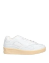 Jil Sander Basket Leather Sneakers In White