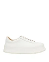 Jil Sander White Leather Platform Low-top Sneakers