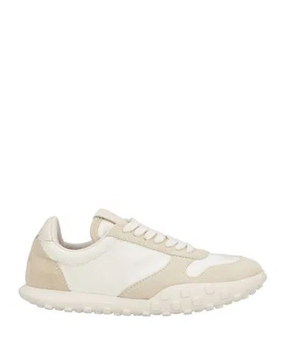 Jil Sander Woman Sneakers White Size 8 Leather, Textile Fibers
